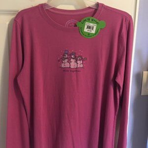 Women's Long Sleeve Pink Sz S Life is Good